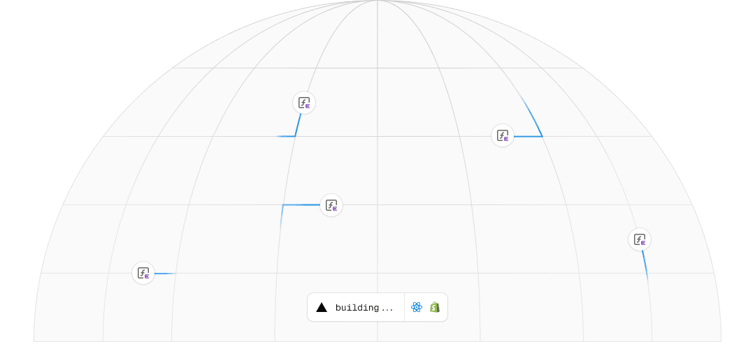 Animated 2D grid globe with Vercel Edge Network nodes arbitrarily placed